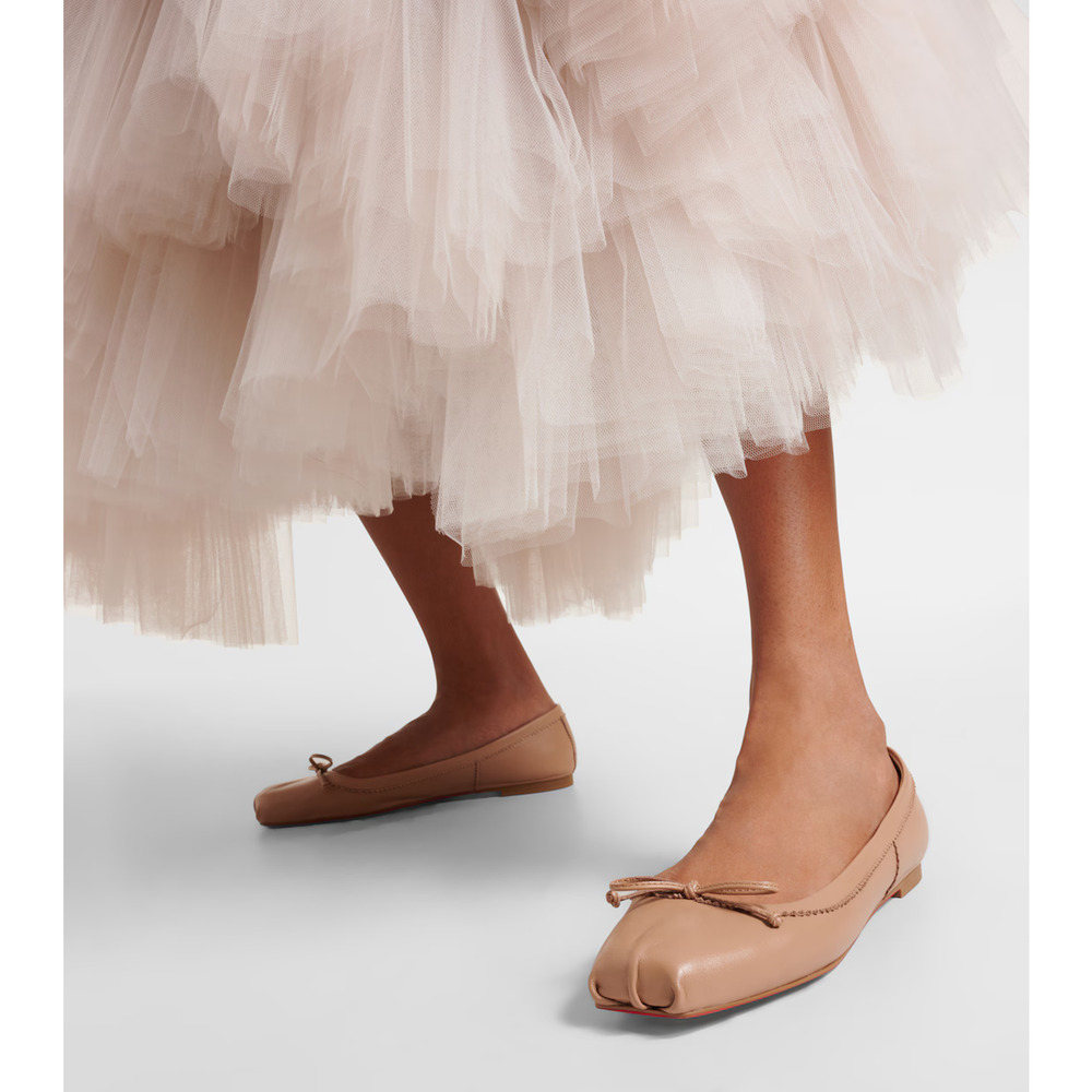 Christian Louboutin Mamadrague Flat Nude Blush Beige Nappa Ballet Ballerina 40 - Picture 3 of 16